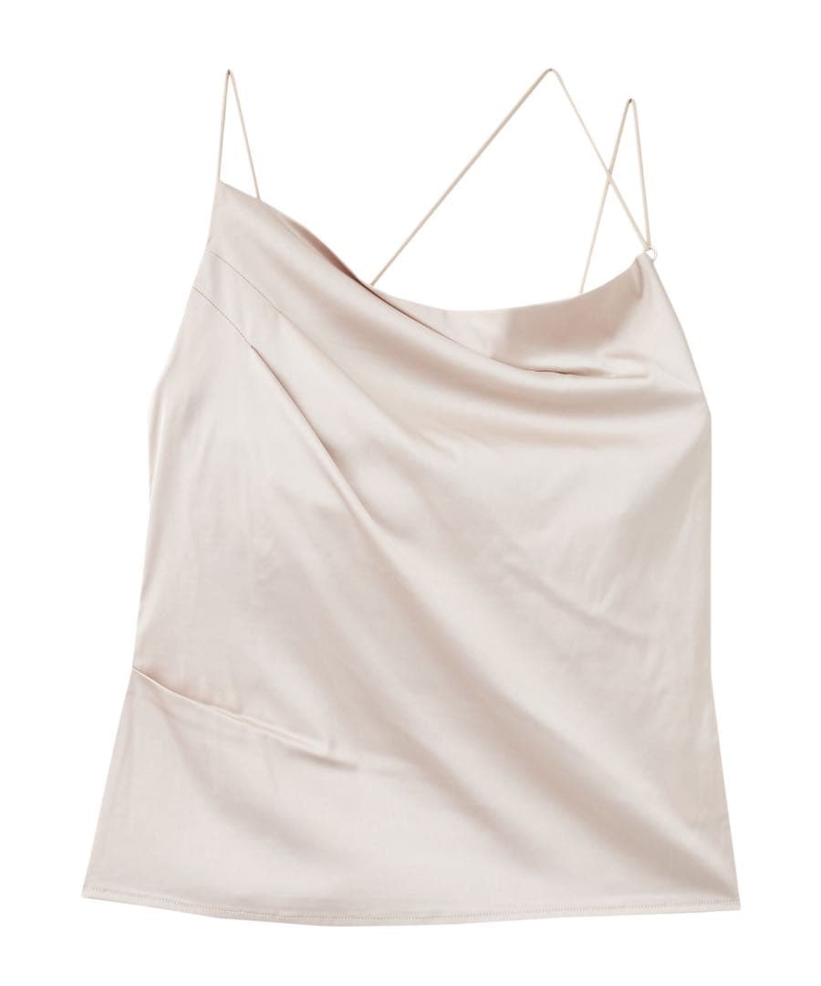 Aimeine カップインドレープサテンキャミソール エイメン ドレープデザインのキャミソールは1枚で着ても｜Aimeine｜PETAL ONLINE