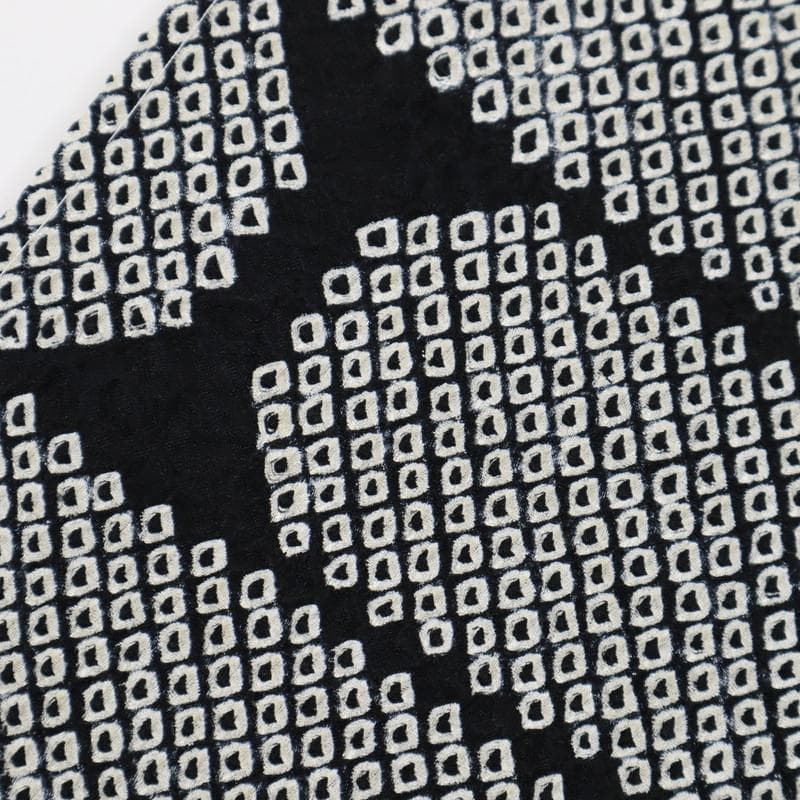 《上質■訪問着■豪華総絞り■シンプル石煉瓦模様■黒白◆袷正絹着物◆HB1-3》