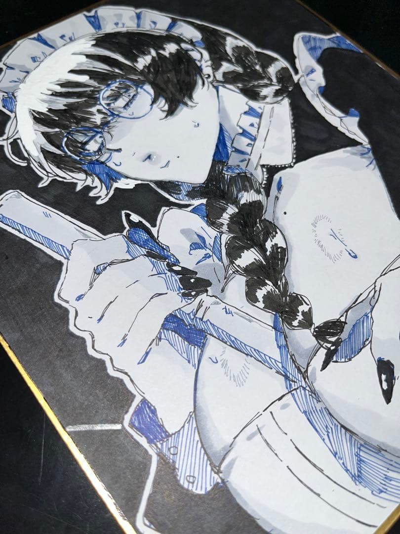 手描きイラスト オリジナル アナログイラスト 【一点物】 【色紙