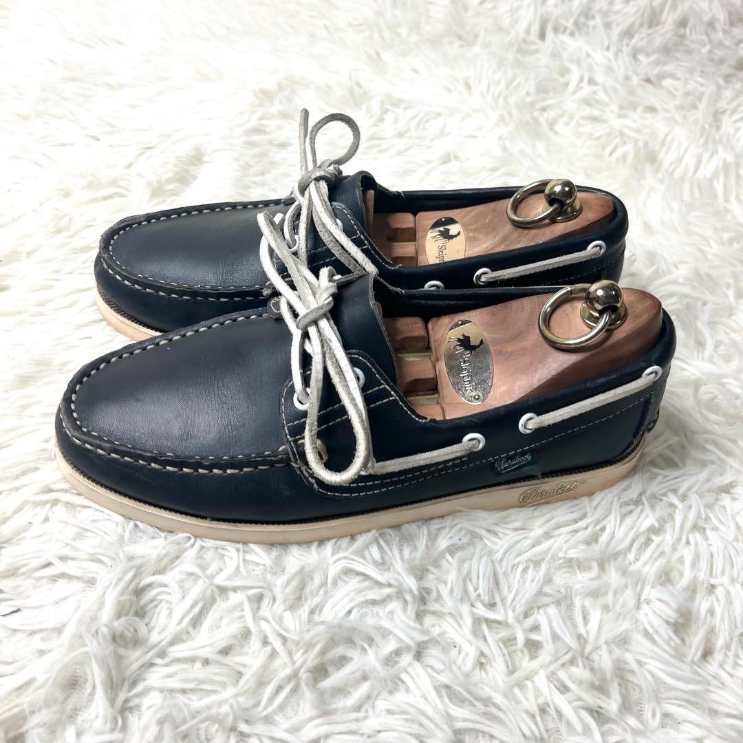 【美品】 パラブーツ デッキシューズ BARTH ネイビー 24.5cm