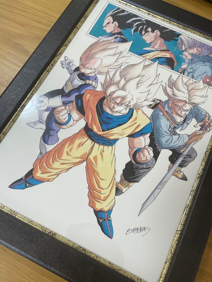 額装】鳥山明 ドラゴンボール 複製原画 1995年 鳥山明の世界展 サイン