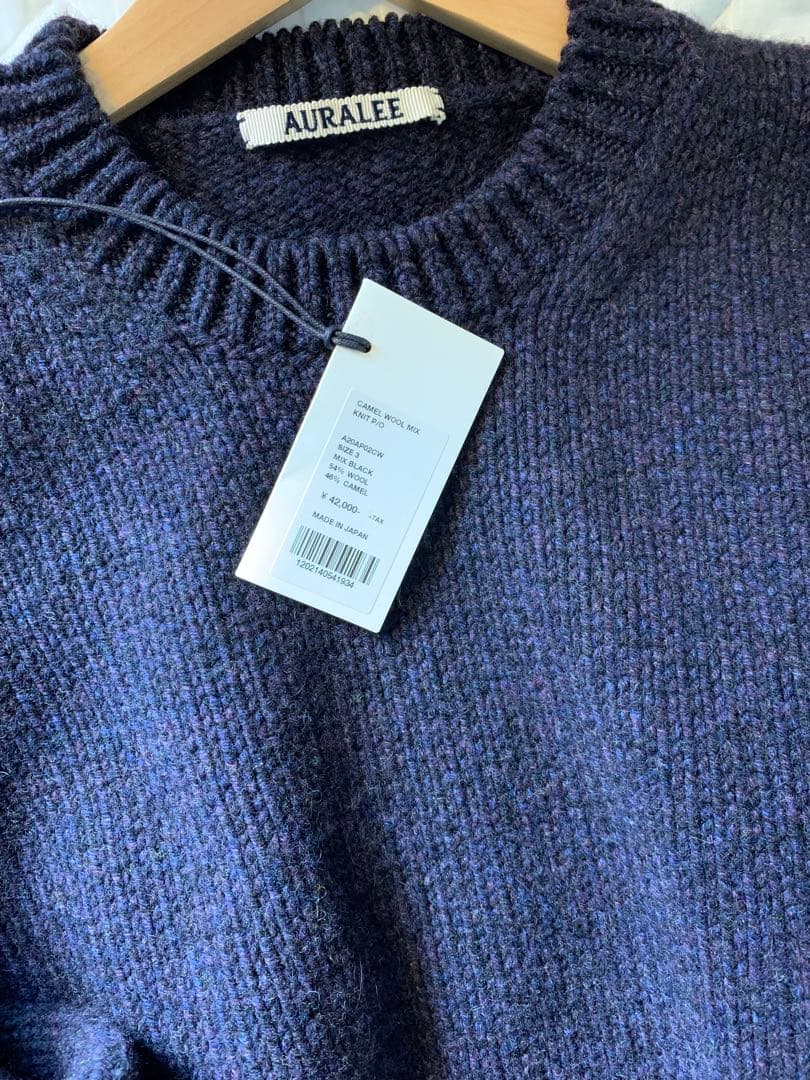 SIZE 3 AURALEE CAMEL WOOL MIX KNIT P/O - メルカリ