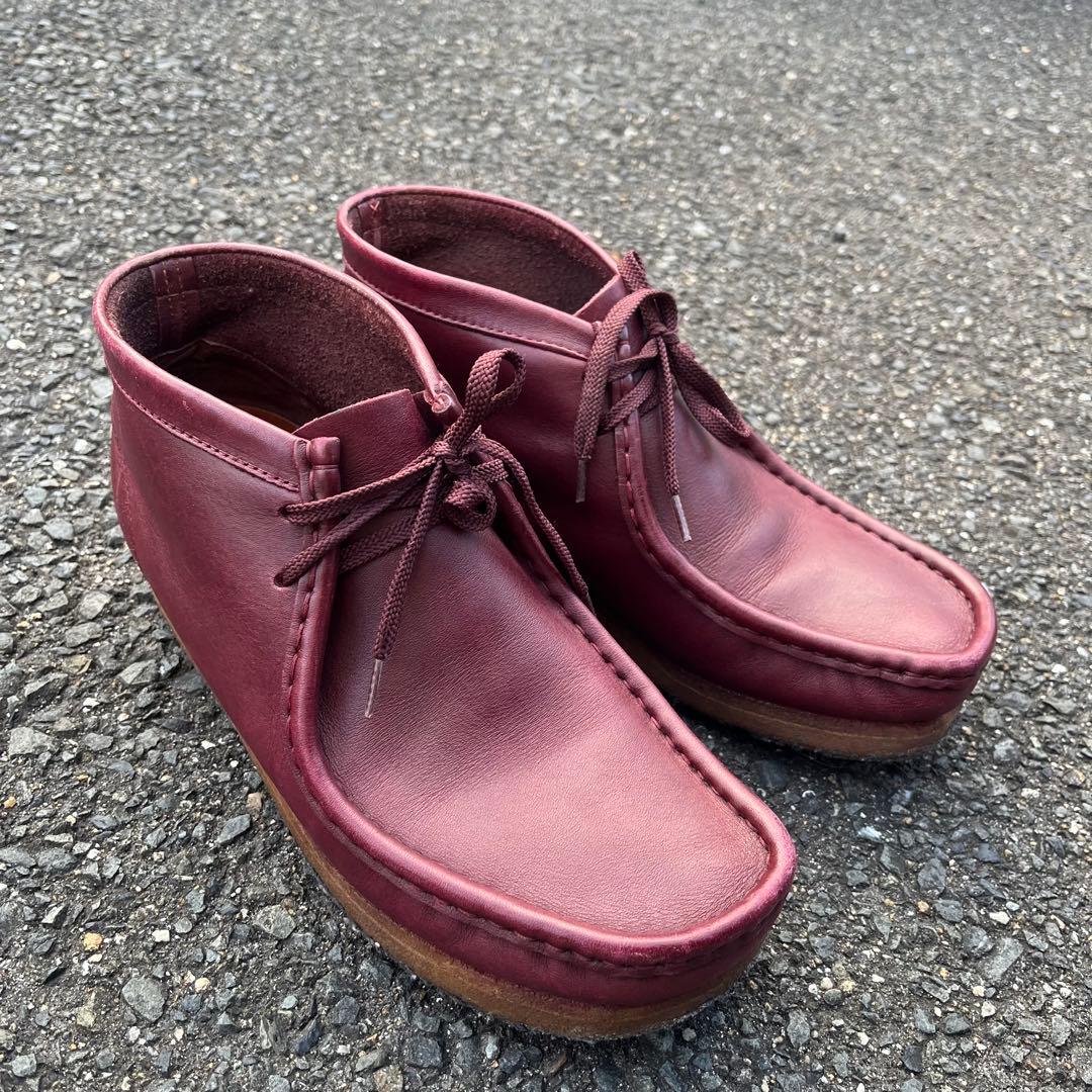 靴 clarks wallabee leather burgundy 26.5 Wallabee Boot / メンズワラビーブーツ （パープルグレープスエード