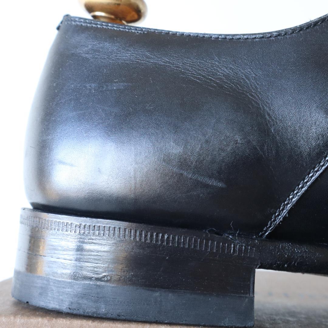 美品　バーバリー　大塚製靴　外羽根プレーントゥ　黒　25.5cm EEE