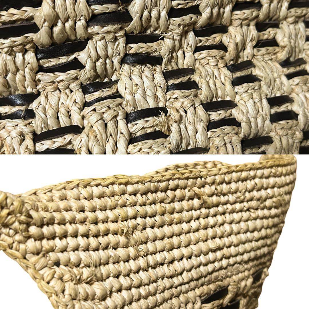 ヘレンカミンスキー カゴバッグ ラフィア ハンドバッグ ベージュ A4