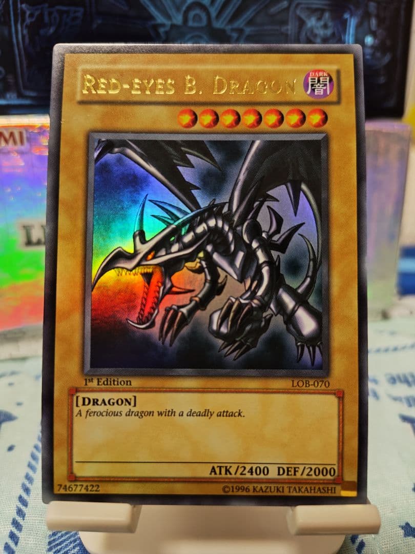 レッドアイズ・ブラックドラゴン旧アジア 1st Edition LOB-070 状態A-〕☆旧アジア☆真紅眼の黒竜【ウルトラ】{LOB-070}《モンスター》