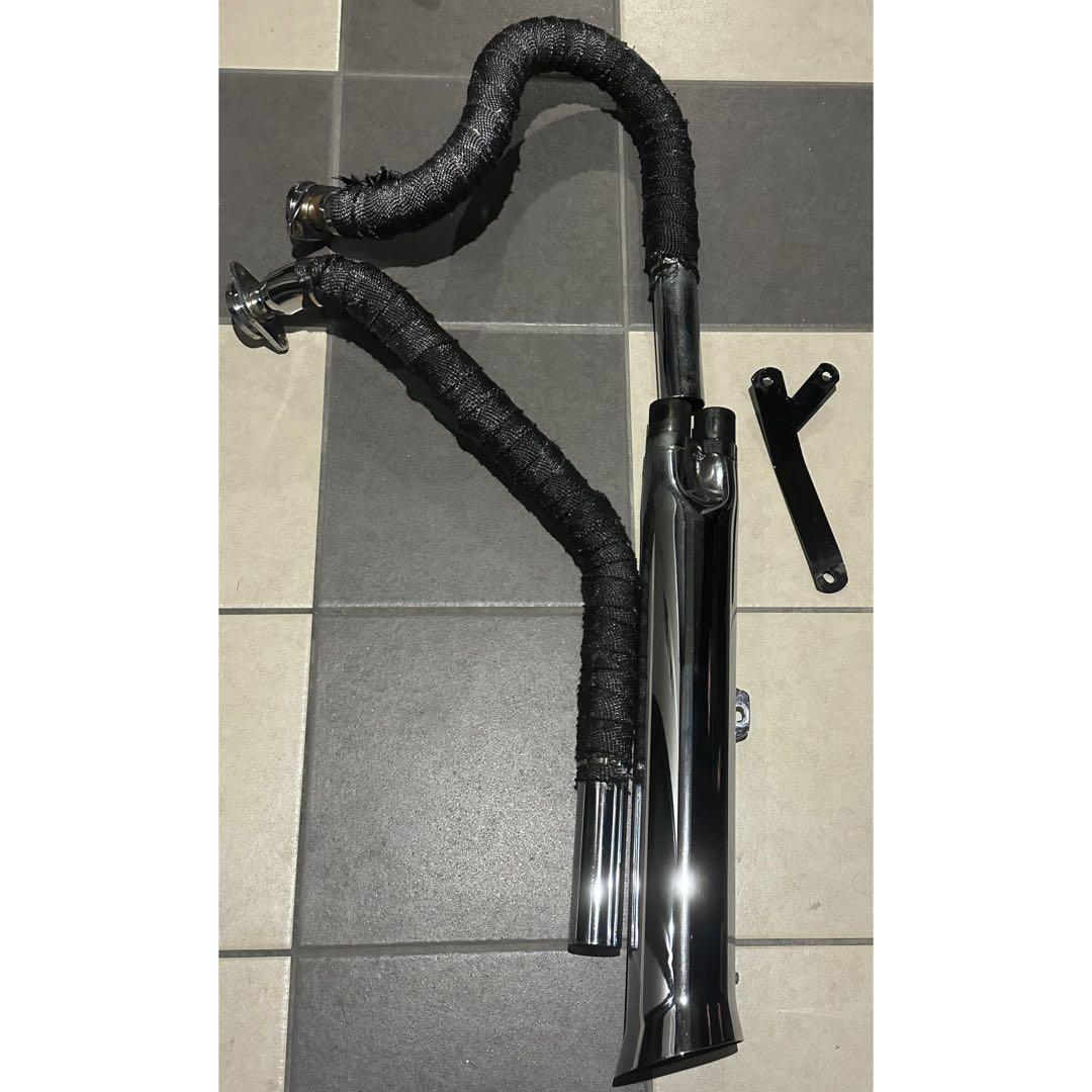 ケンテック 2in1 マフラー イントルーダークラシック 極太 フレアカット 極太フレアカット2in1マフラー110φ / イントルーダークラシック400