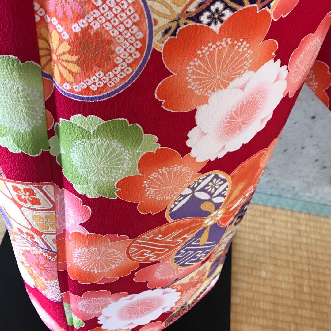 乙葉】化繊 二尺袖 振袖 花柄 子供向け - メルカリ