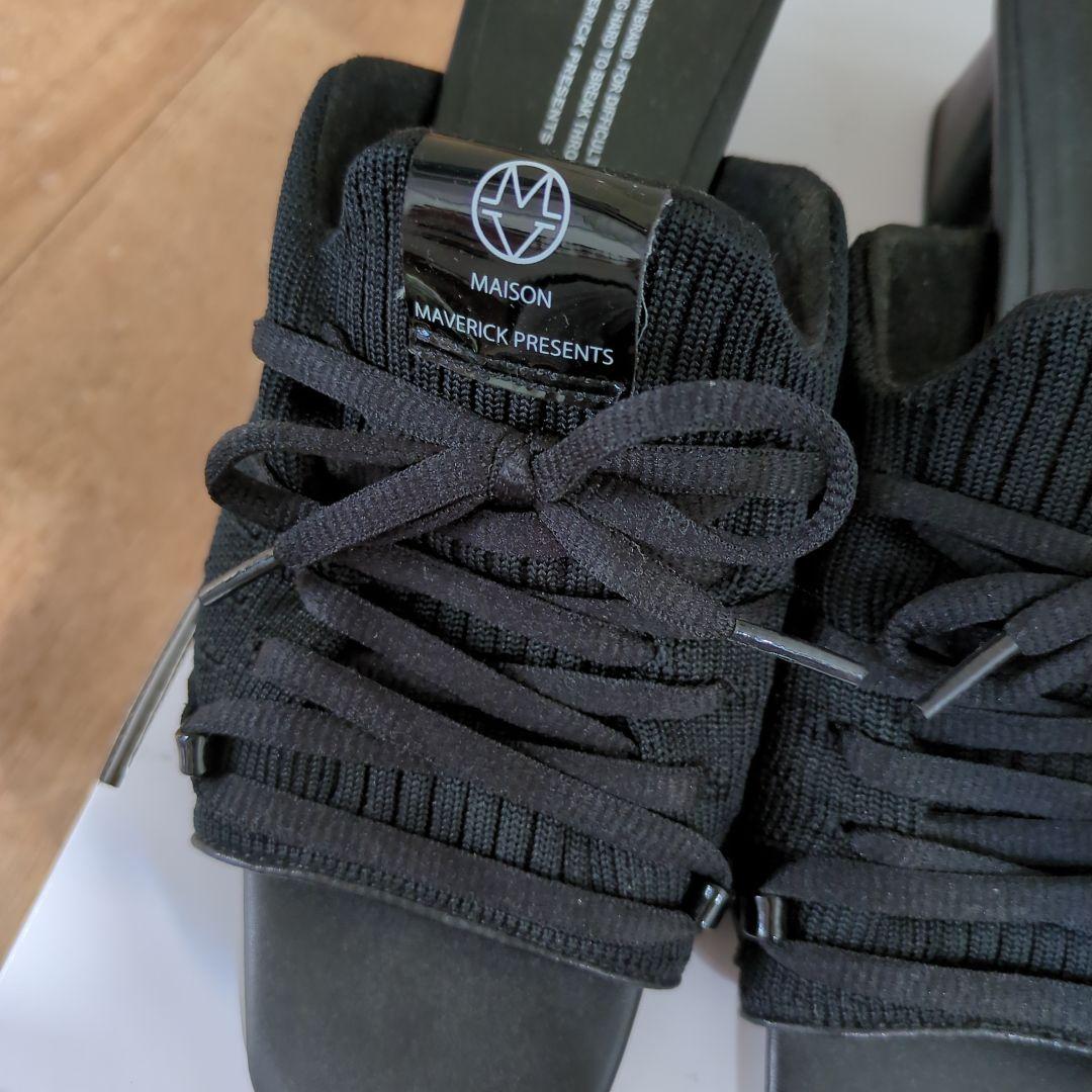 メゾン マヴェリック ニット レースアップ ミュール サンダル Мサイズ