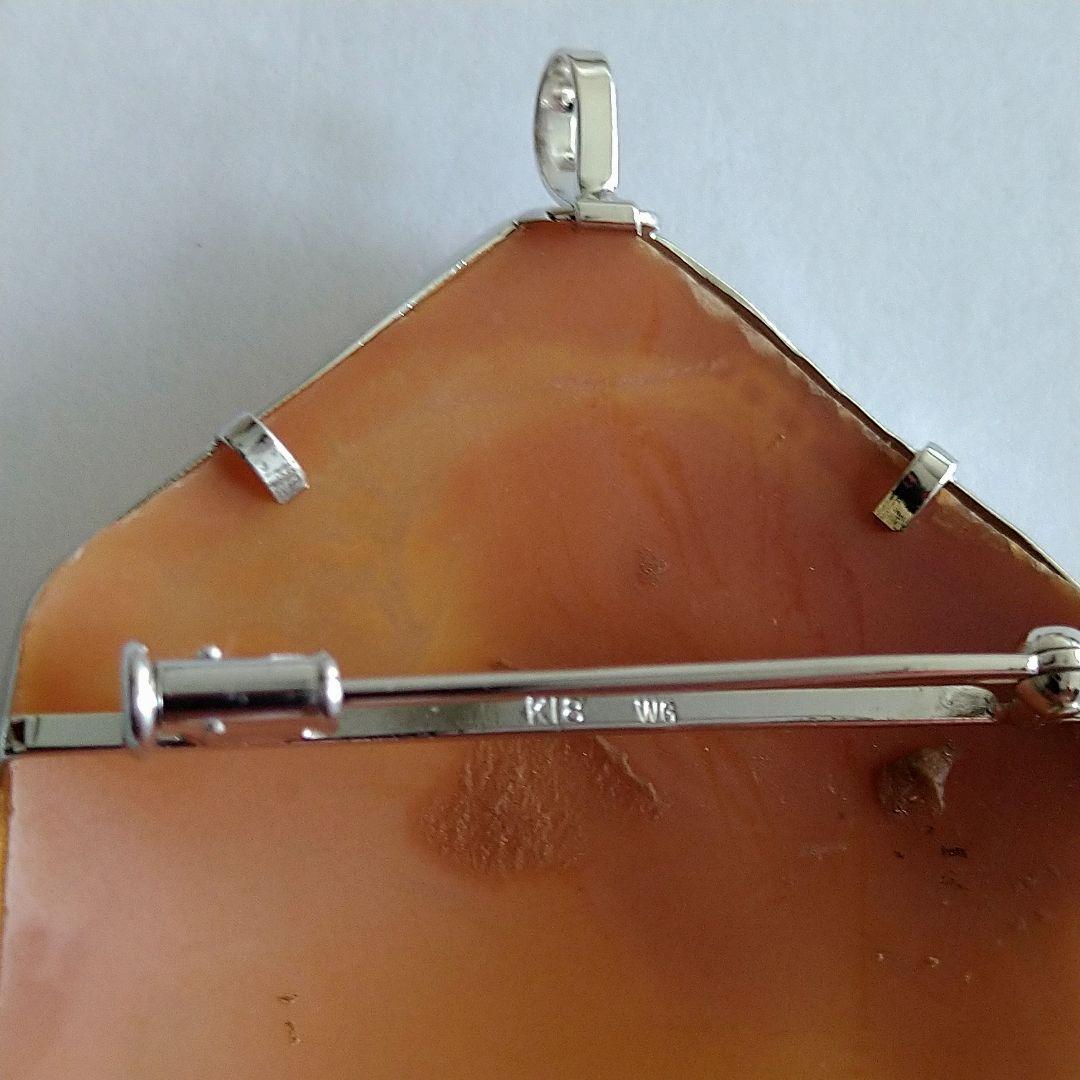 生ハムメロン様専用✤作家ものシェルカメオ✤K18WG『ラッパを吹く少年