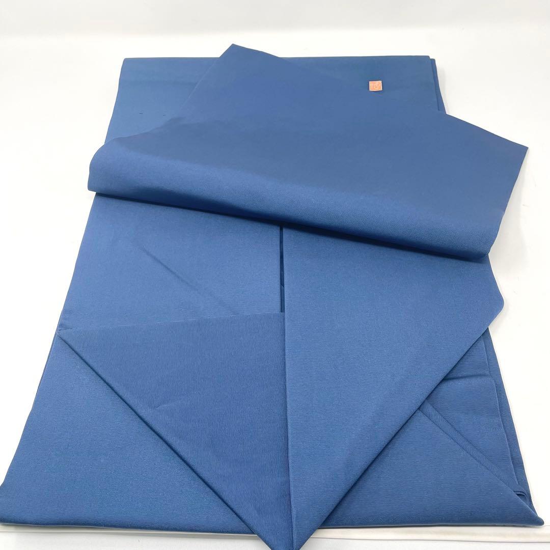 塩瀬 】名古屋帯 正絹 くすんだ青 菊 桜 流水 作家物 博 p-266 - メルカリ