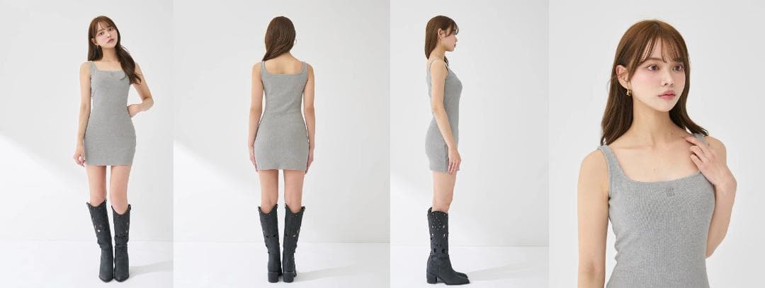 ダーリッチ darich シェイプリブカットミニワンピース ホワイト FREE