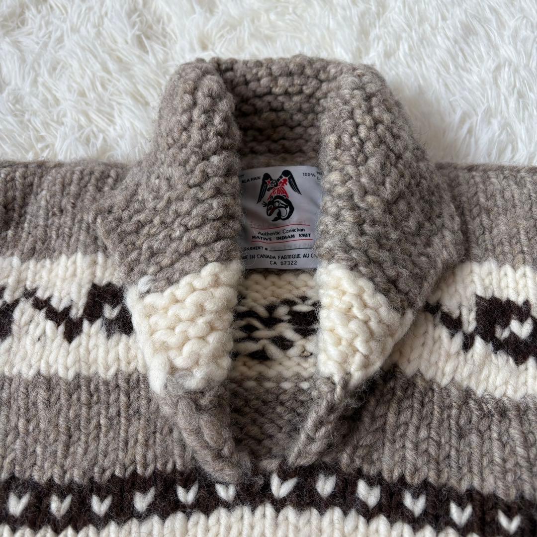 極美品 本場カナダ製 カウチンセーター ニット トナカイ柄