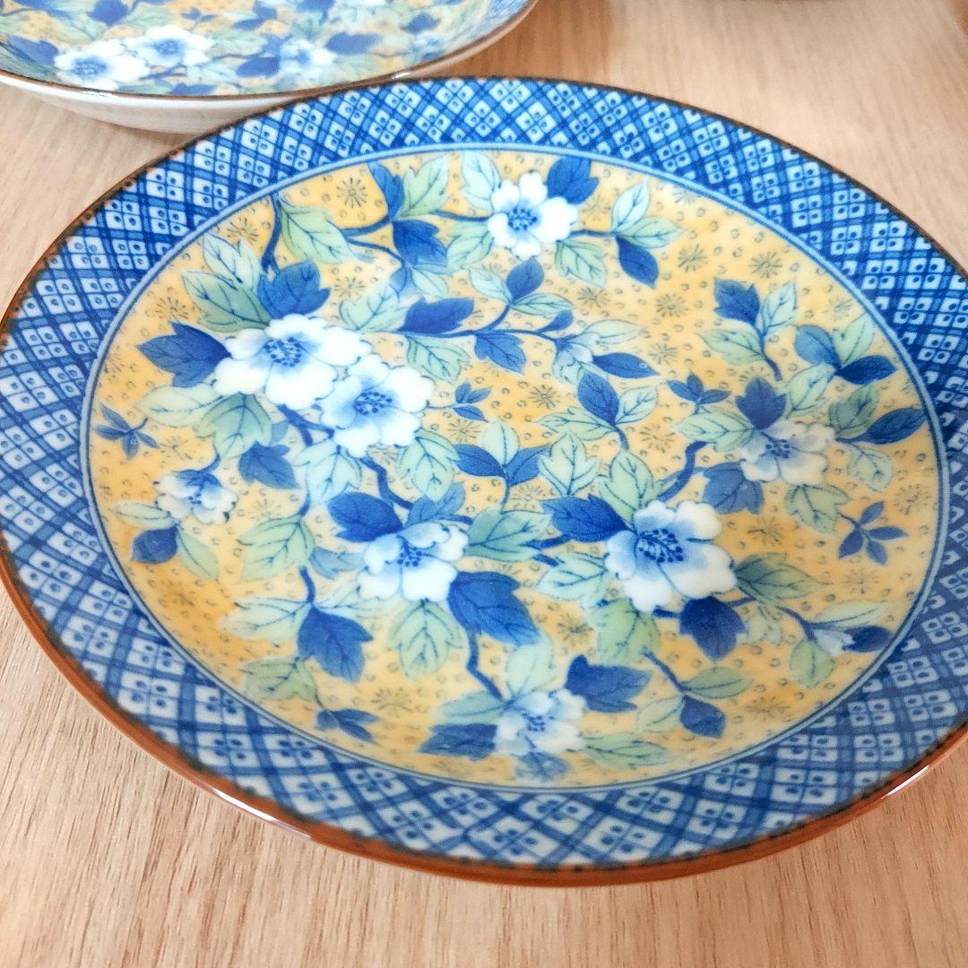 5枚セット】瀬戸陶芸社 昭峰 和食器 中皿 木花柄 陶器 食器 銘々皿