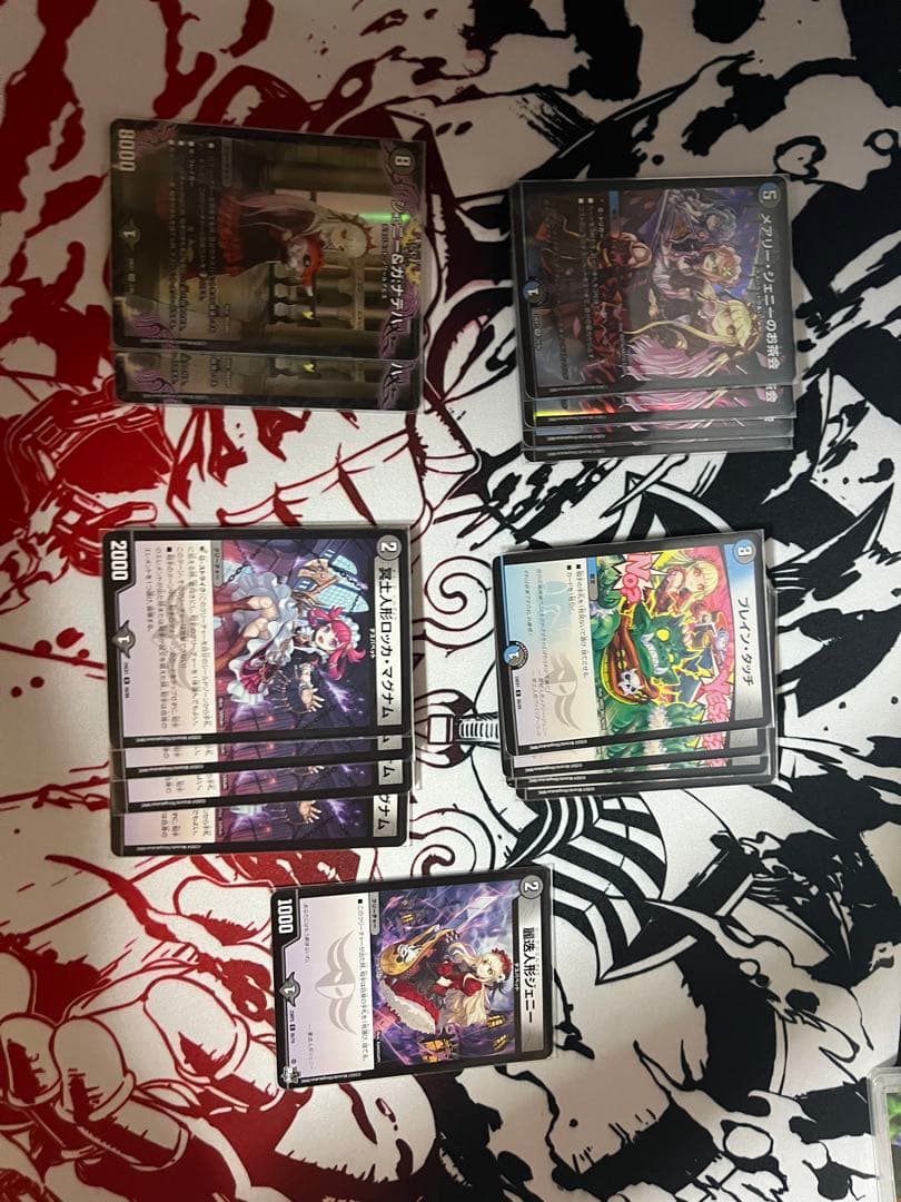 デュエマ 青黒デスパペット カレイコVチャロン デッキ スリーブ付き