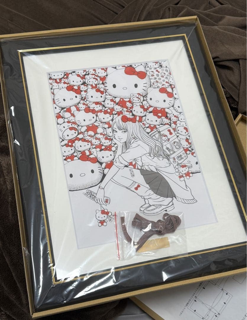 伊藤潤二×サンリオキャラクターズ 複製原画 ギャル富江×ハローキティ 伊藤潤二 サンリオキャラクターズ ギャル富江 ハローキティ 複製原画