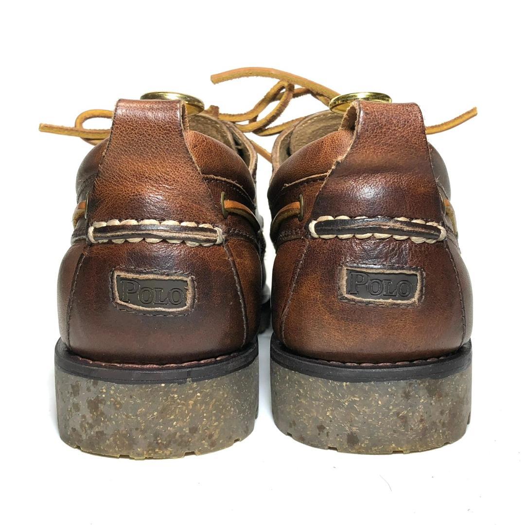 ポロ ラルフローレン 26.5cm メンズ 茶 モカシン デッキシューズ