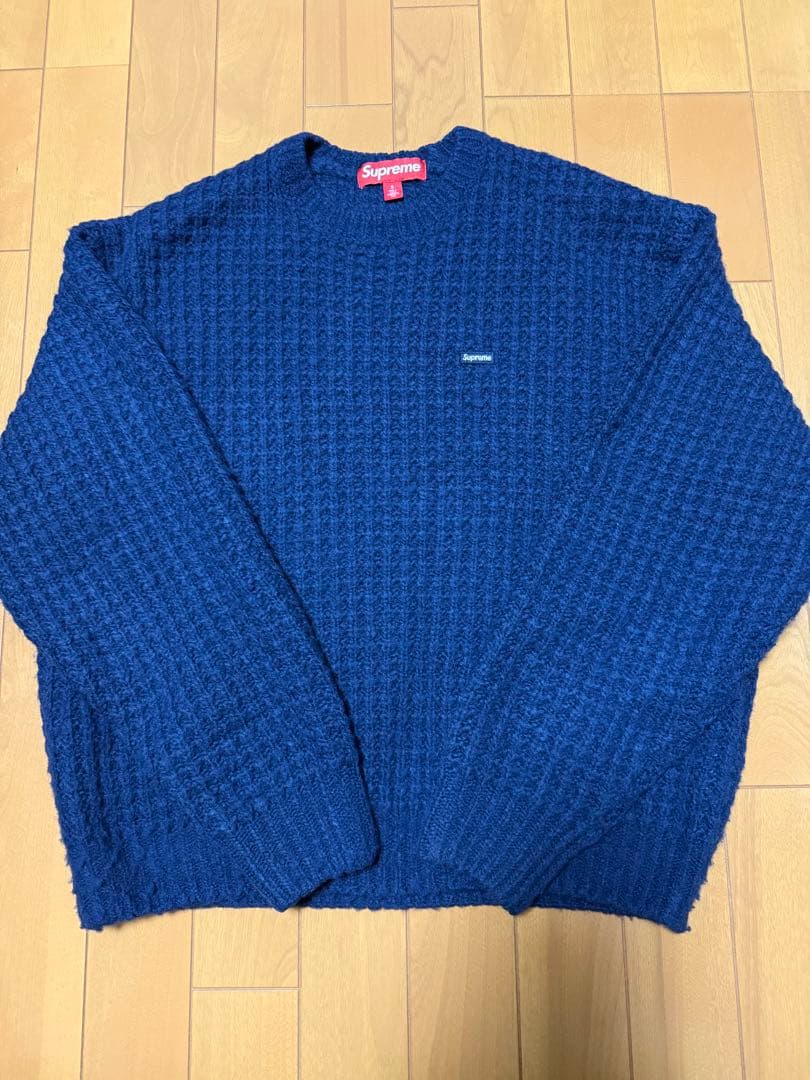 トップス Supreme Small Box Waffle Sweater Navy S Open_Knit_Small_Box_Sweater_Hy