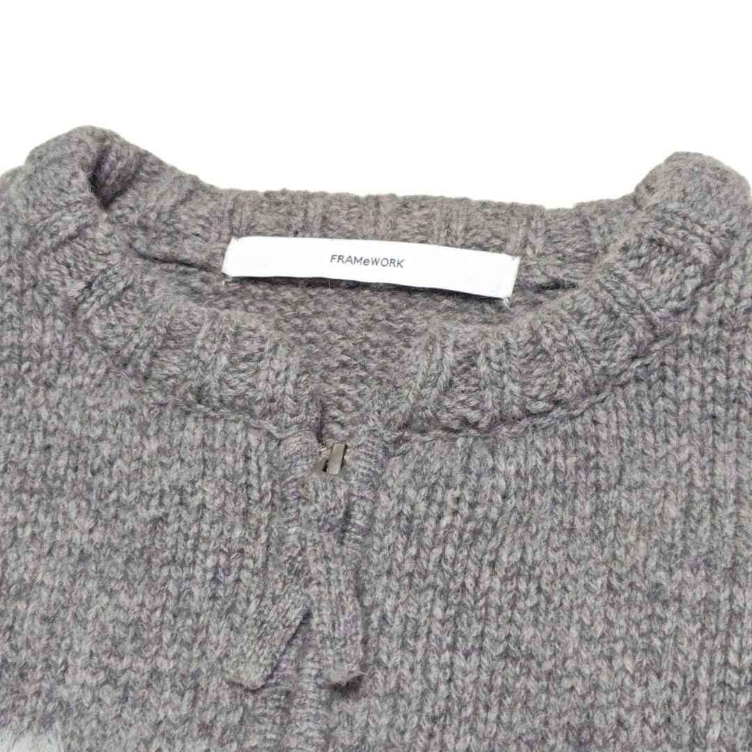 フレームワーク ジャガードZIPカーディガン F グレー 秋冬 レディース