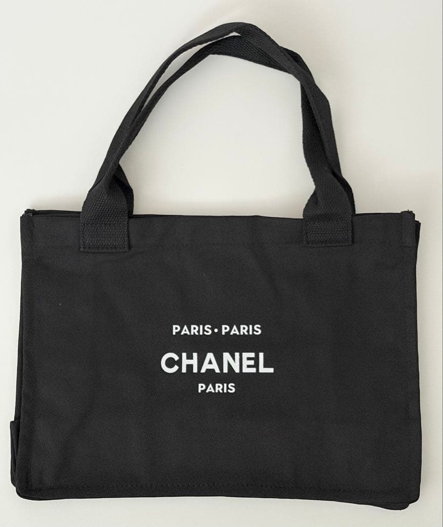 新品未使用】CHANEL ノベルティ キャンバス トートバッグ ブラック
