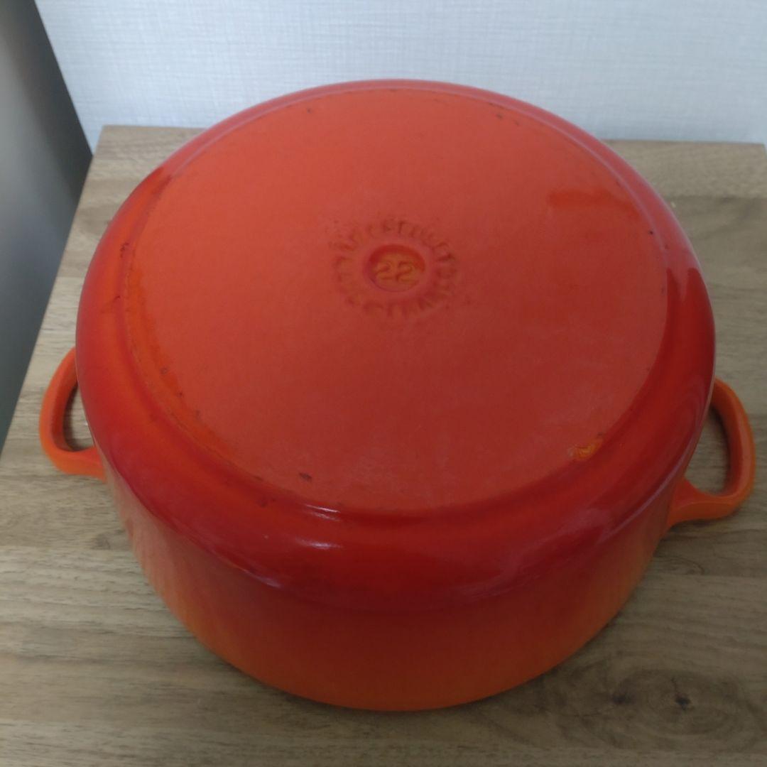 大阪 LE CREUSET オレンジ 両手鍋 22cm