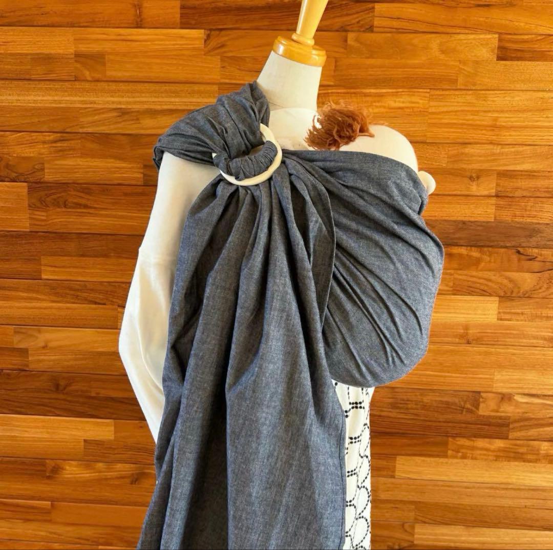 北極しろくま堂　スリング　キュットミー！　ダンガリー　ネイビー　説明書DVD付き キュット ミー！823 平織り ダンガリーネイビー（中厚） – 北極しろくま堂