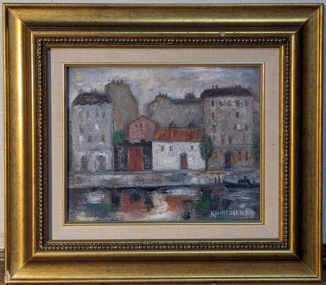 真作】絵画 大澤喜一 油彩3号 川沿いの風景 パリの街並み W162 - メルカリ