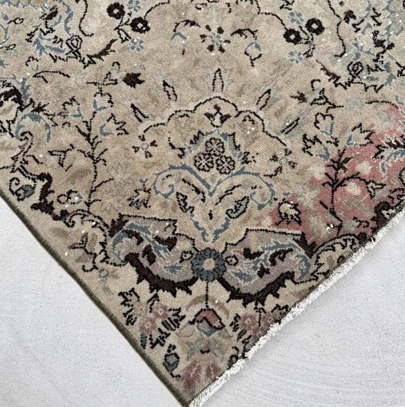 トルコヴィンテージラグ A76超大判 最高級 レア カイセリ グレージュ