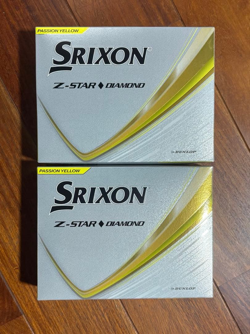Srixon Z-STAR DIAMOND パッションイエロー 2箱セット スリクソン Z-STAR プレミアムパッションイエロー 1ダース（12個入り