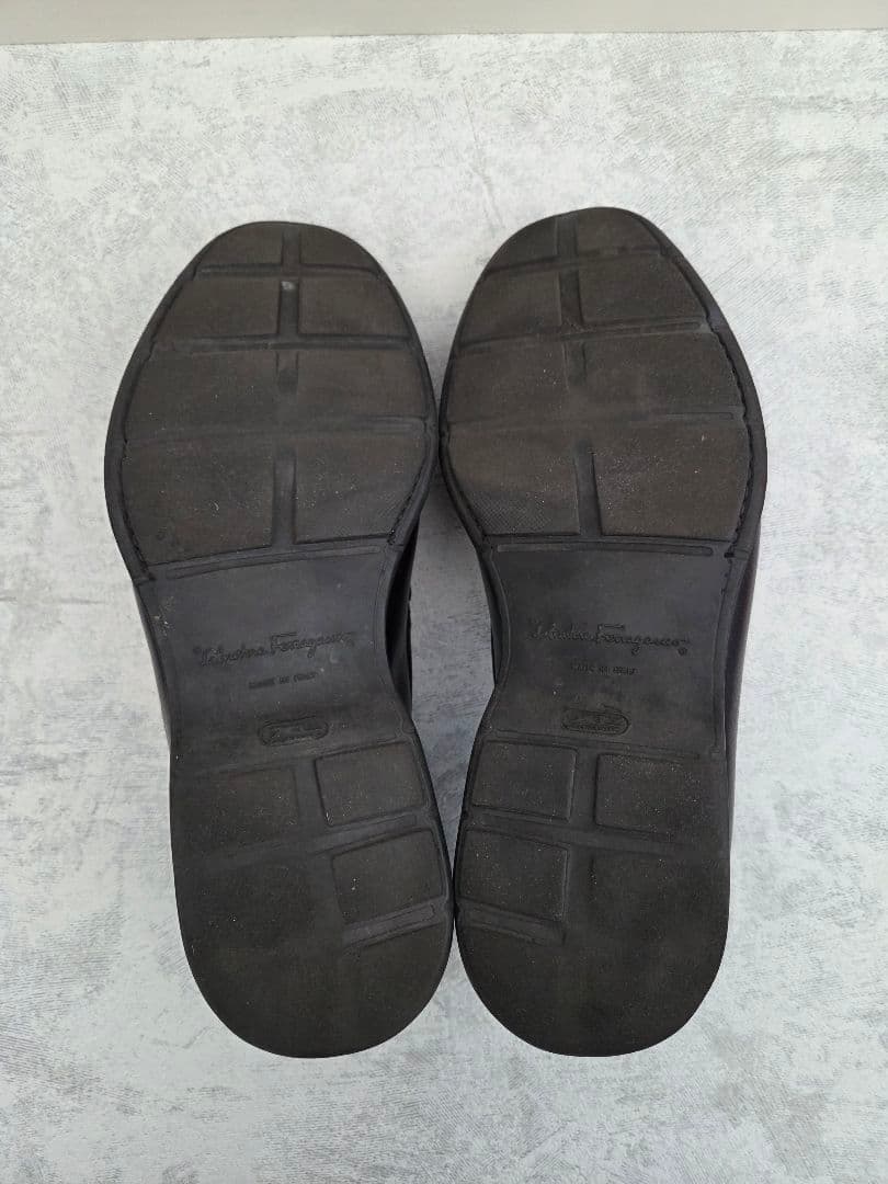 【美品】FERRAGAMO ガンチーニ ローファー 24.5cm ダークブラウン