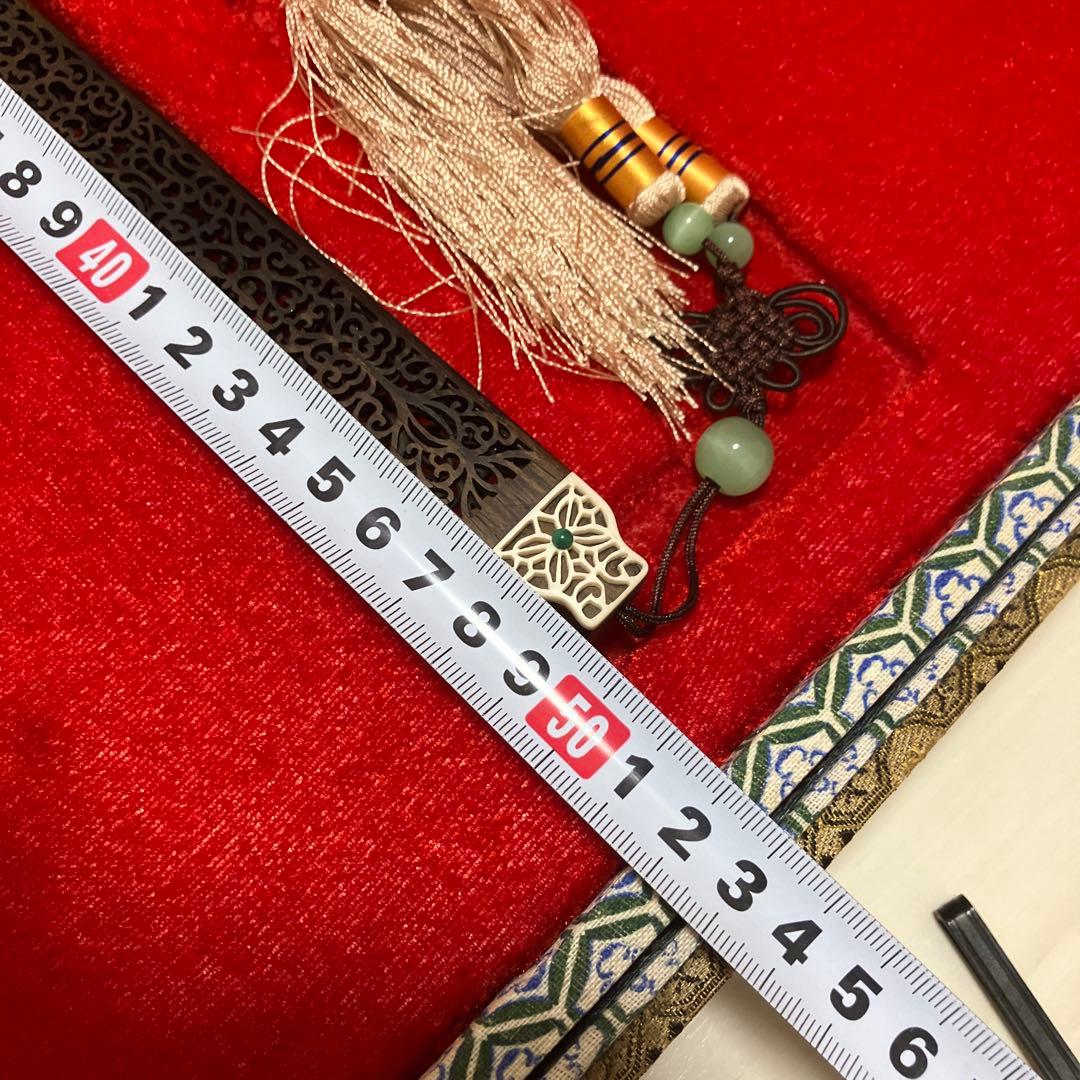 中国美術 唐木造 白檀透彫刻 翡翠 軍配型硯屏 団扇 唐物？