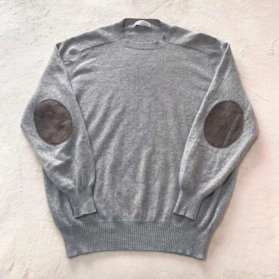 希少✨ブルネロクチネリ　カシミヤ100 クルーネックセーター エルボーパッチ 希少✨ブルネロクチネリ カシミヤ100 クルーネックセーター エルボー