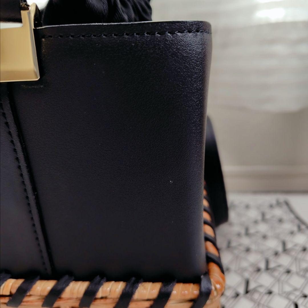 極美品 ヴィオラドーロ ラタン カゴバッグ イタリアンスプリットレザー