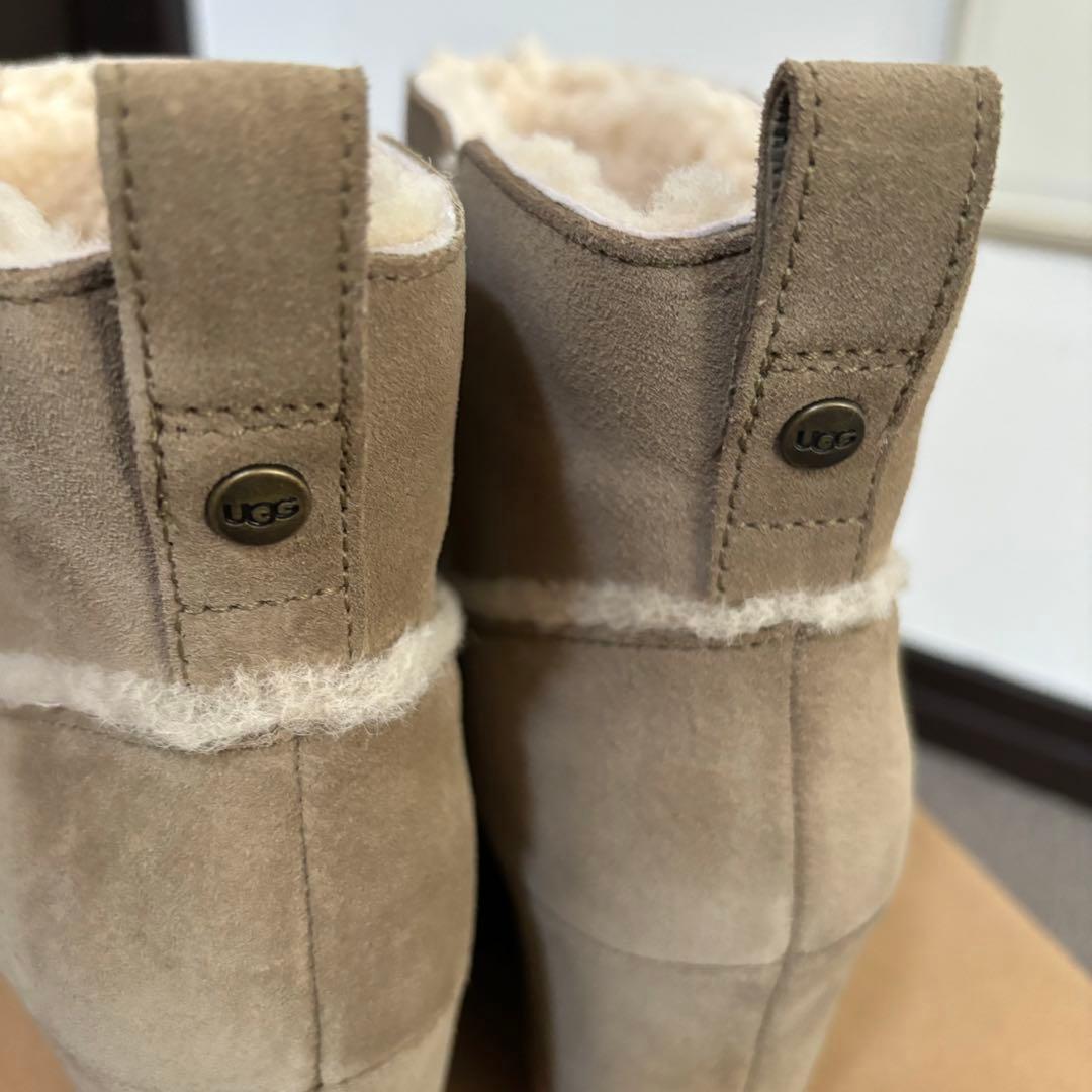 超希少UGG W MARTE BOOT本革防水ヒールファーブーツ ウェッジ 完売