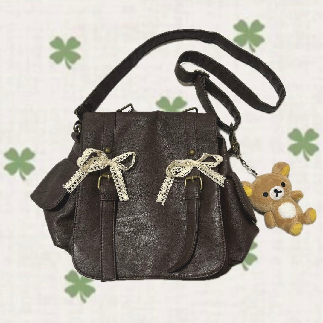 森ガール ショルダーバッグ リュック レザー フェアリーグランジ y2k