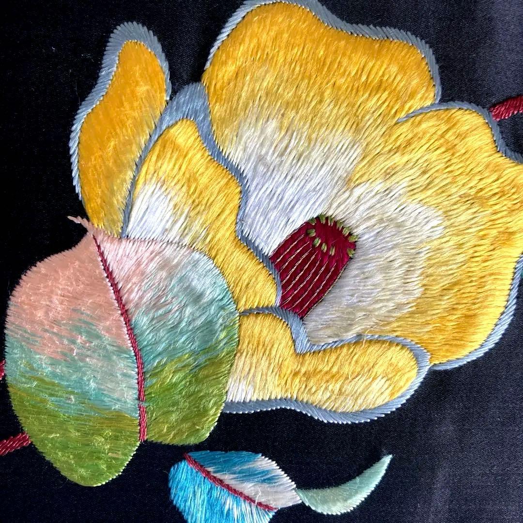 ニコニコ^ ^様専用 アンティーク名古屋帯 椿の刺繍 上質 大正ロNo.7-28