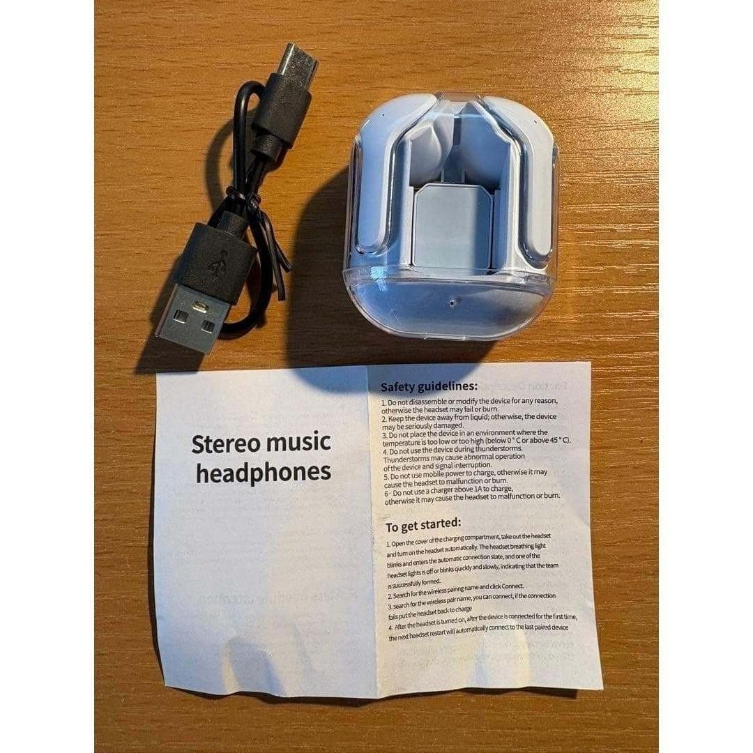 新品未使用】T2ワイヤレスBluetoothイヤホン 透明ブルー - メルカリ