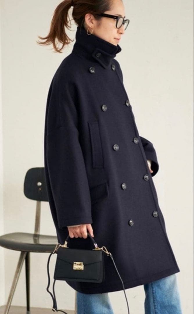 Framework ネイビー ピーコート サイズ38 FRAMeWORK（フレームワーク） ピーコート 38 ネイビー レディース