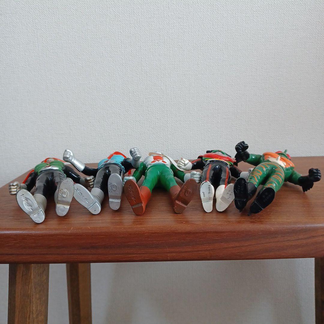 当時物 ポピー製「仮面ライダー」希少ソフビフィギュア5体セット