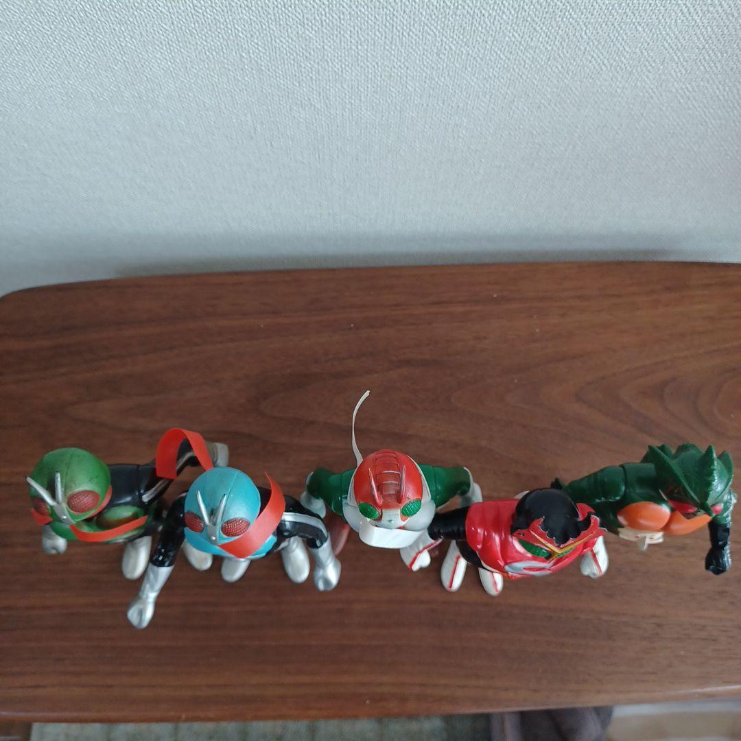 当時物 ポピー製「仮面ライダー」希少ソフビフィギュア5体セット