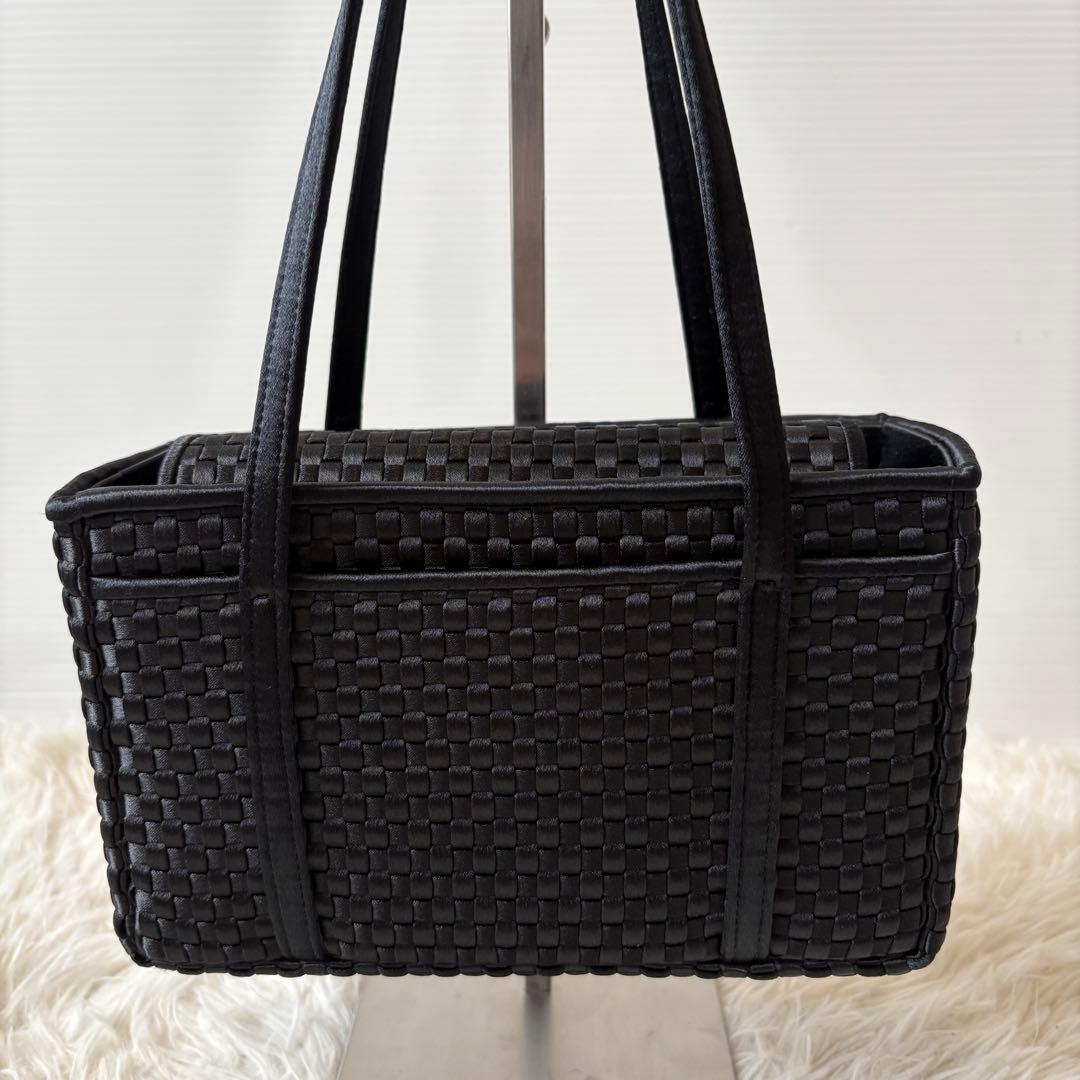 新品 銀座和光WAKO 編み込みハンドバッグ セレモニー 冠婚葬祭 黒