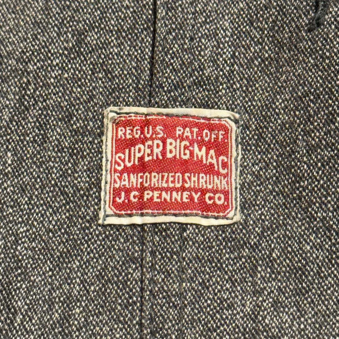 30s 40s SUPER BIGMAC ブラックシャンブレー オールインワン ヴィンテージ 黒シャン ブラックシャンブレー 30s SUPER BIG MAC