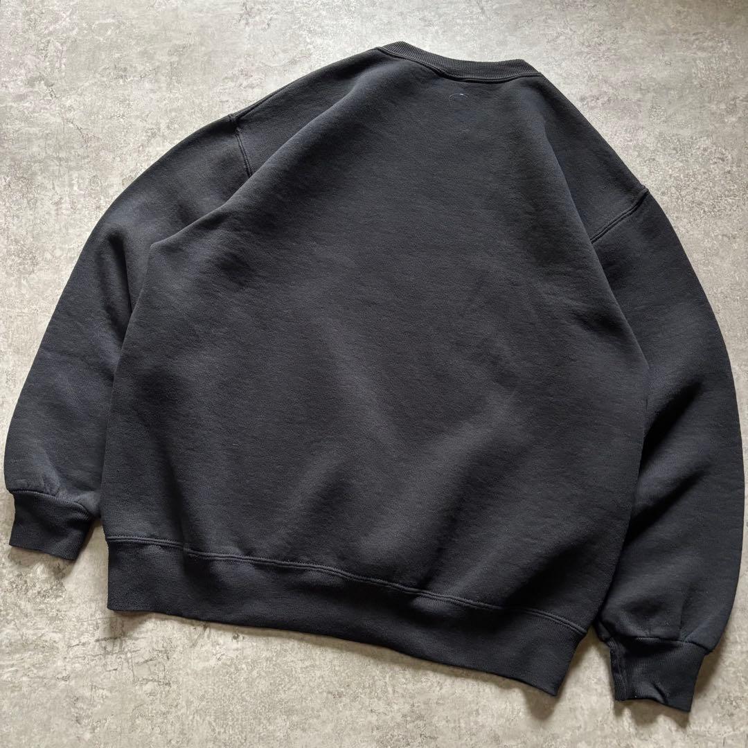90s RUSSELLラッセル スウェット 無地ソリッド ブラック USA製XL