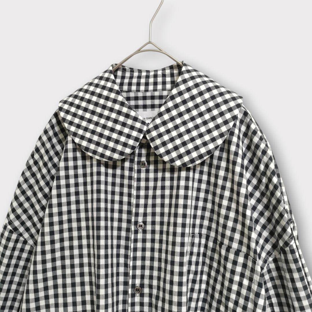 美品 コムデギャルソンガール ラウンドカラー フリル ギンガムチェック