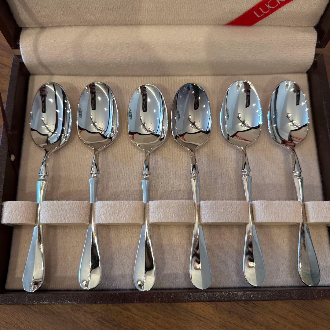 LUCKYWOOD スプーン 6本セット 40ミクロン 銀 シルバー - メルカリ