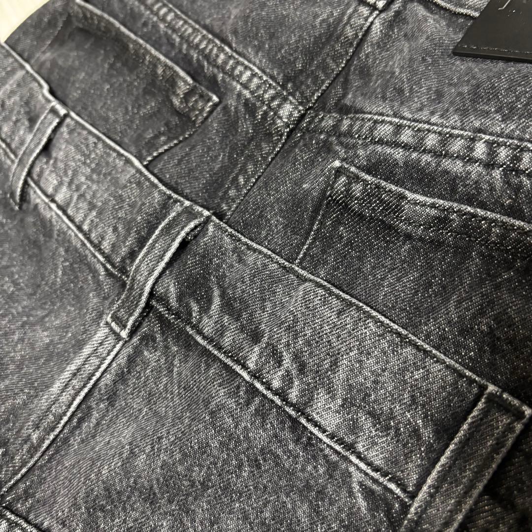 J.W.ANDERSON ダブルウエストデニムパンツ 28 ブラック