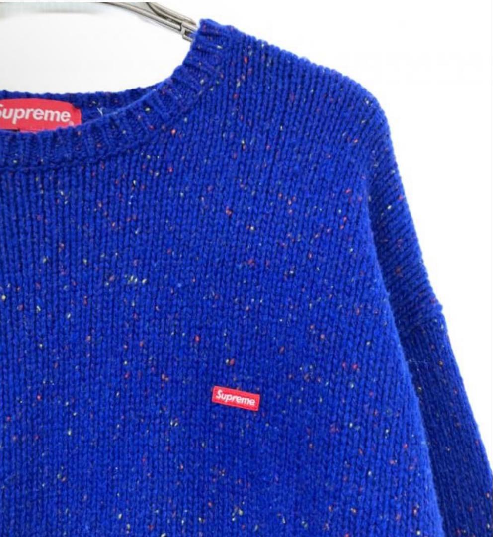 Supreme 青 ニット・セーター　カラーネップ Supreme 青 ニット・セーター カラーネップ - メルカリ
