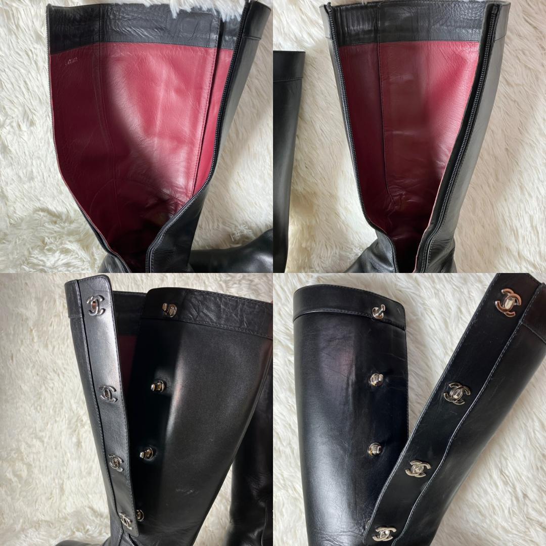CHANEL シャネル ターンロック ココマーク ロングブーツ G31202 - メルカリ