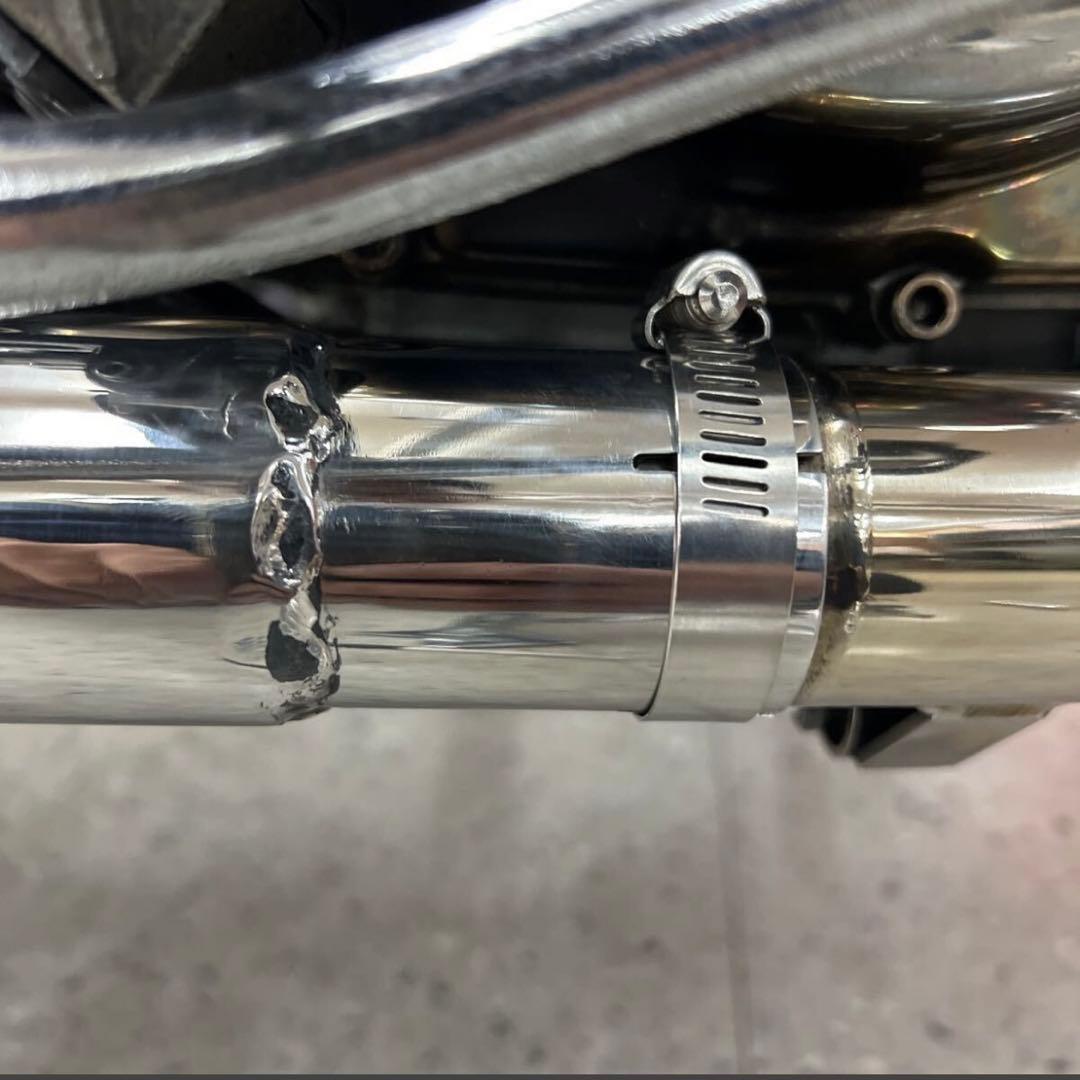 ワンオフ SR400 ショート菅 ドラッグパイプスラッシュカットマフラー