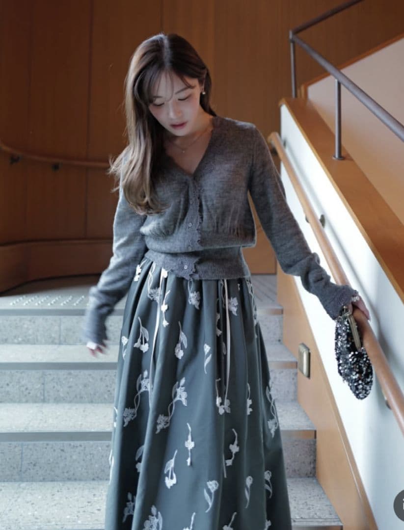 実物写真あり 即完 Aimeine シアーモヘヤレースカーディガン